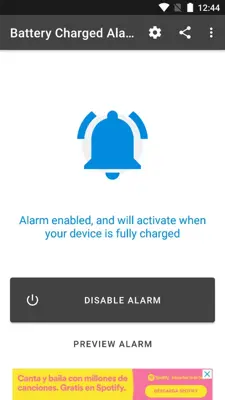 Battery Charged Alarm android App screenshot 1